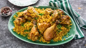 Булгур с курицей в рукаве в духовке