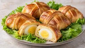 Яичные рулетики с зеленью