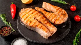 Семга на углях