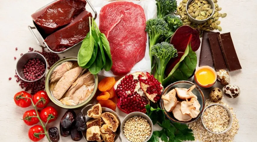 Диета для поддержки уровня ферритина должна включать источники железа, витамина С, качественного белка 