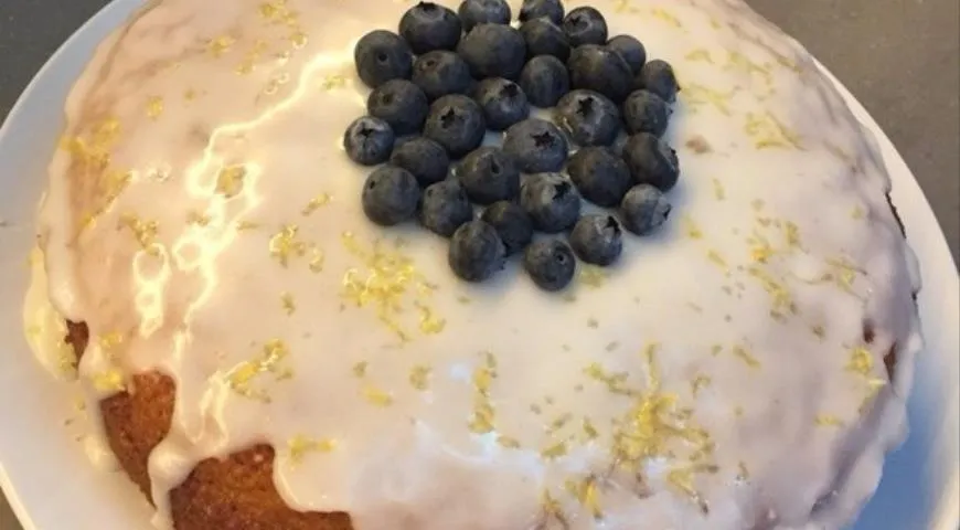 Рецепт лимонный кекса с голубикой