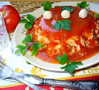 Рыбное филе в томатном желе