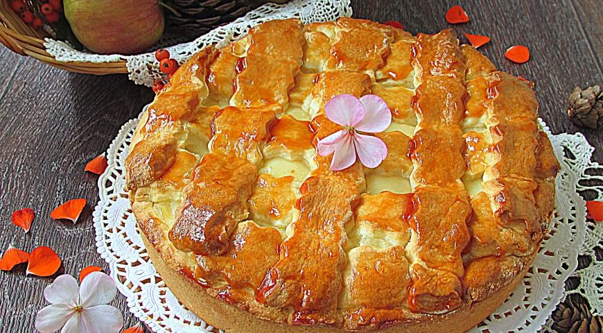 Крем-пирог с яблоками – пошаговый рецепт приготовления с фото