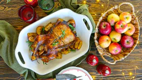 Рецепты с птицей и яблоком