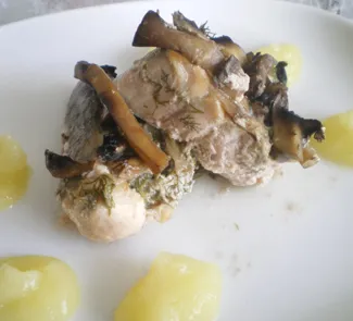 Рыбное филе Германское, запеченное  с картофельно-кабачковым пюре