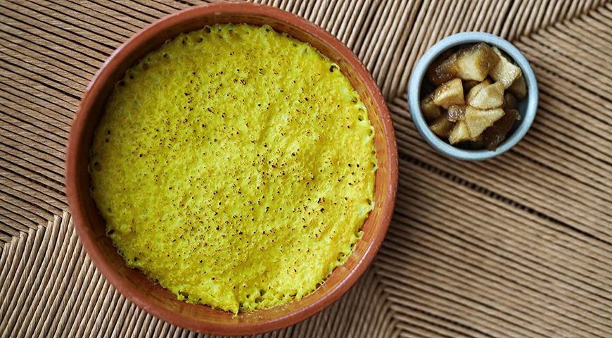 Пшенная каша из печи с томлеными яблоками