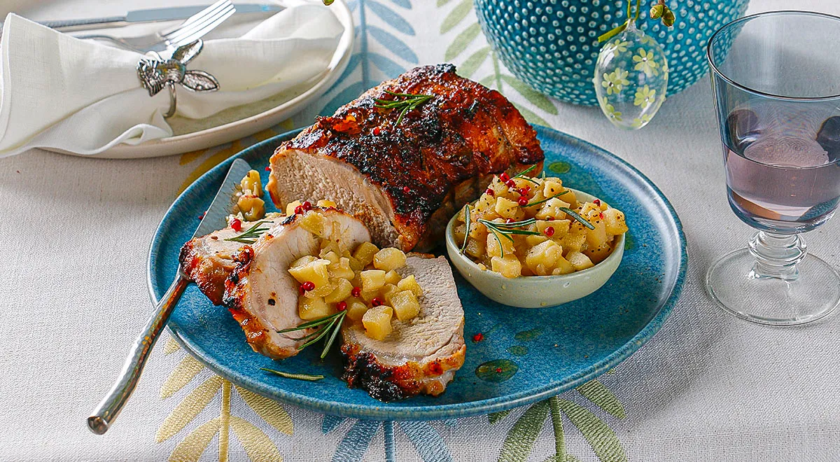 Рецепт свиной корейки, запеченной в духовке, с полусухим сидром