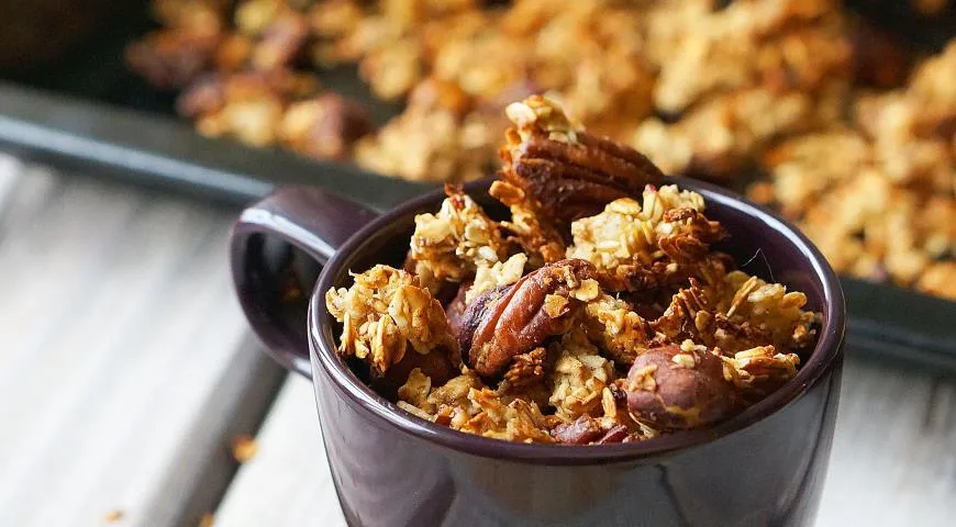 Гранола со злаками и орехами — отличный вариант для диеты грызунов, рецепт здесь