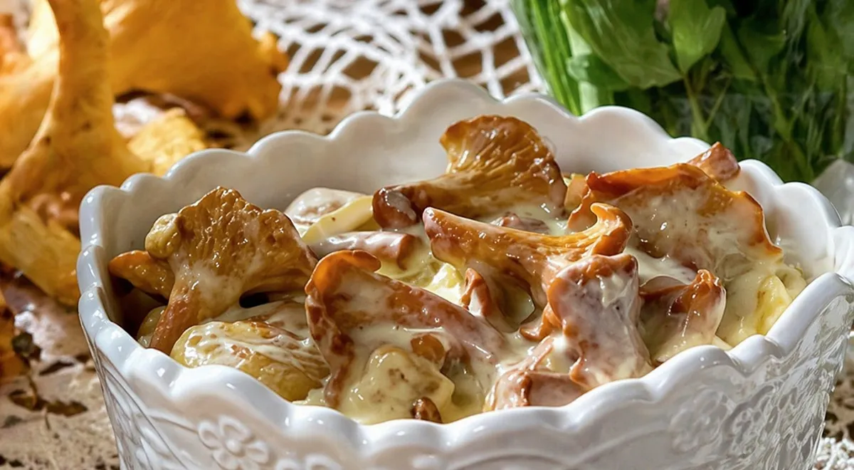 Лисички в шафрановом соусе
