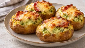 Запеченный картофель с брокколи