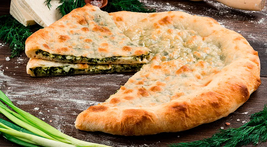 Осетинский пирог с сыром и зеленью