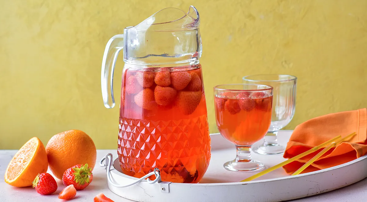 Компот из клубники с апельсином