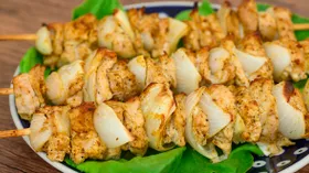Шашлык из курицы в аэрогриле