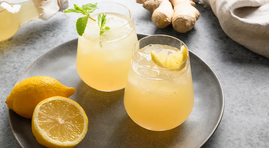 Комбуча с лимоном и имбирем