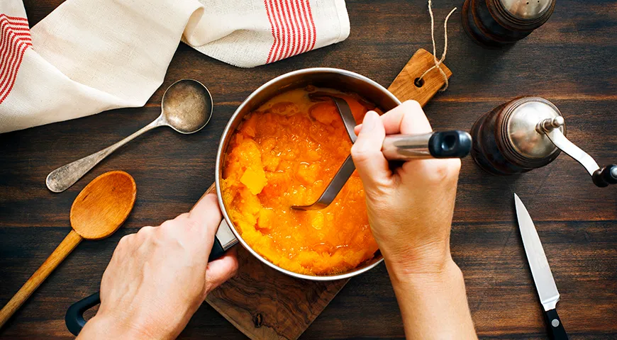 Из вареной тыквы можно приготовить отличный гарнир