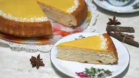 Пирог с персиковым желе