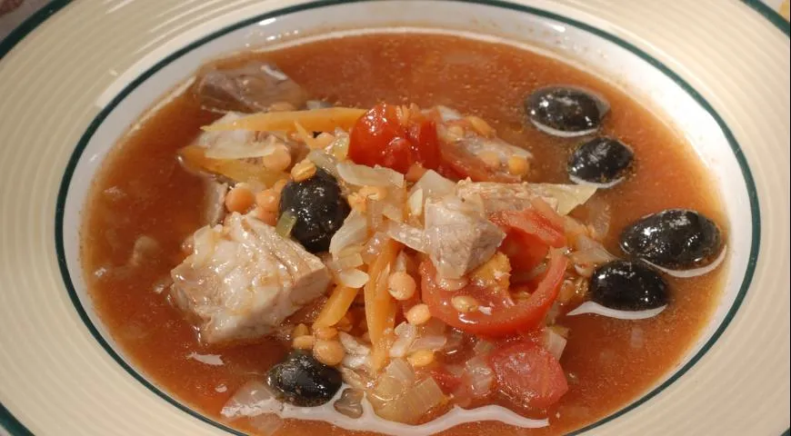 Суп со свининой, чечевицей и овощами — рецепты | Дзен