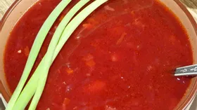Постный борщ  из краснокочанной капусты