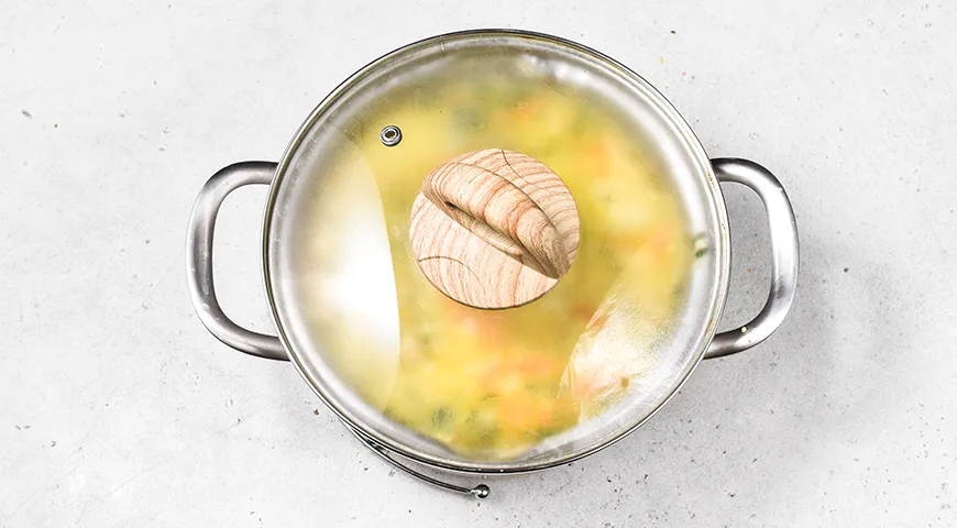 Пшенный суп с яичной паутинкой