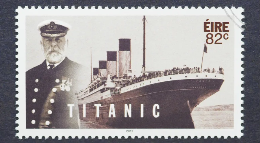 Ирландская почтовая марка, посвящённая Титанику. На фото – Эдвард Джон Смит, капитан пассаживского лайнера