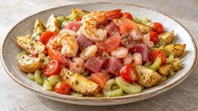 Севиче с картошкой и помидорами