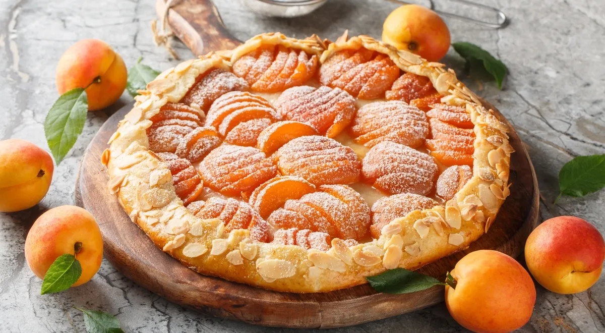 Рецепт галеты с абрикосами и миндальными лепестками с добавлением картофельного крахмала