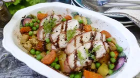 Рецепты с овощами, беконом и птицей