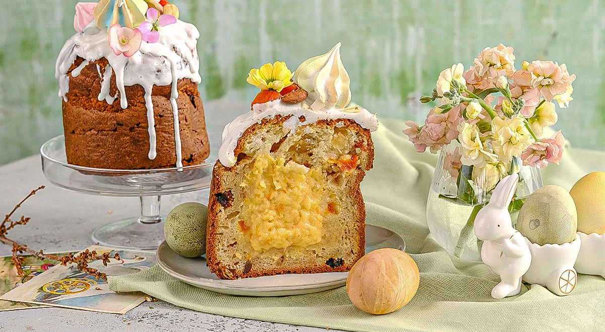 Кулич с апельсиновым кремом