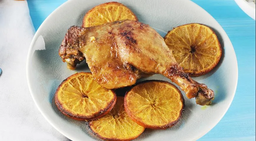 Рецепт утиных окорочков с апельсинами
