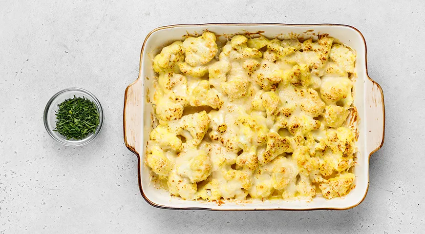 Запеченная цветная капуста с сыром по-домашнему