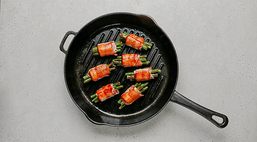 Зеленая фасоль в беконе