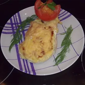 Куриная грудка под персиком и сыром