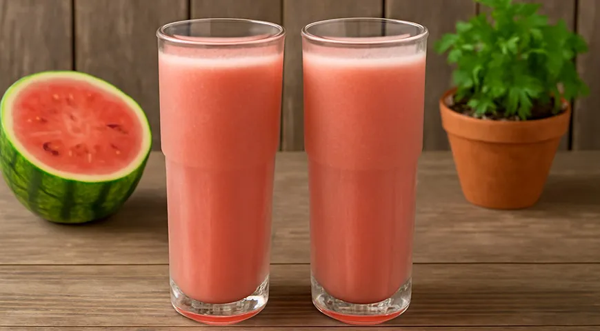 Коктейль из арбуза и молока