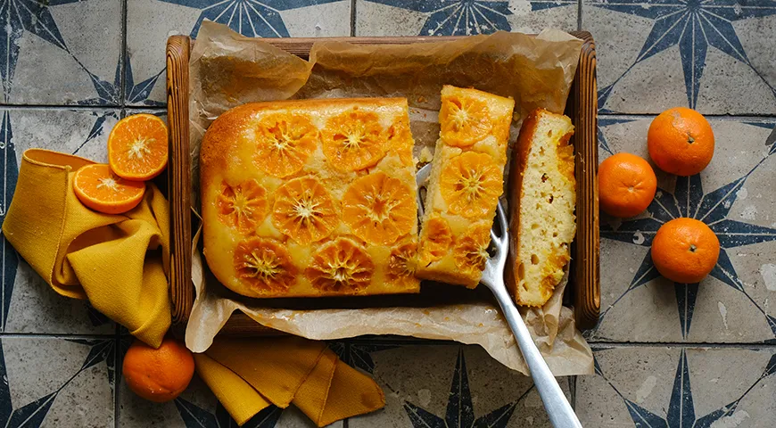 Рецепт заливного пирога с мандаринами в духовке (можно использовать абхазские)