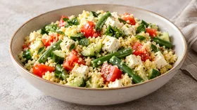 Салат из кус-куса с брынзой и помидорами