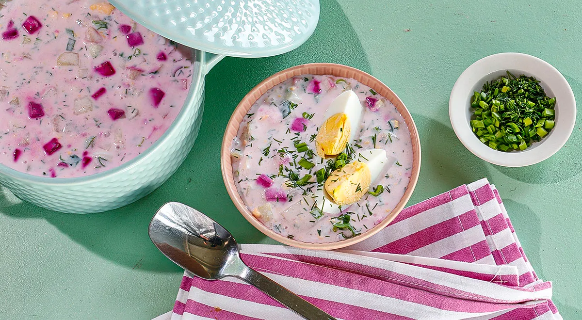 Холодный свекольник на кефире