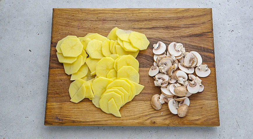 Цыплята с грибным гратеном