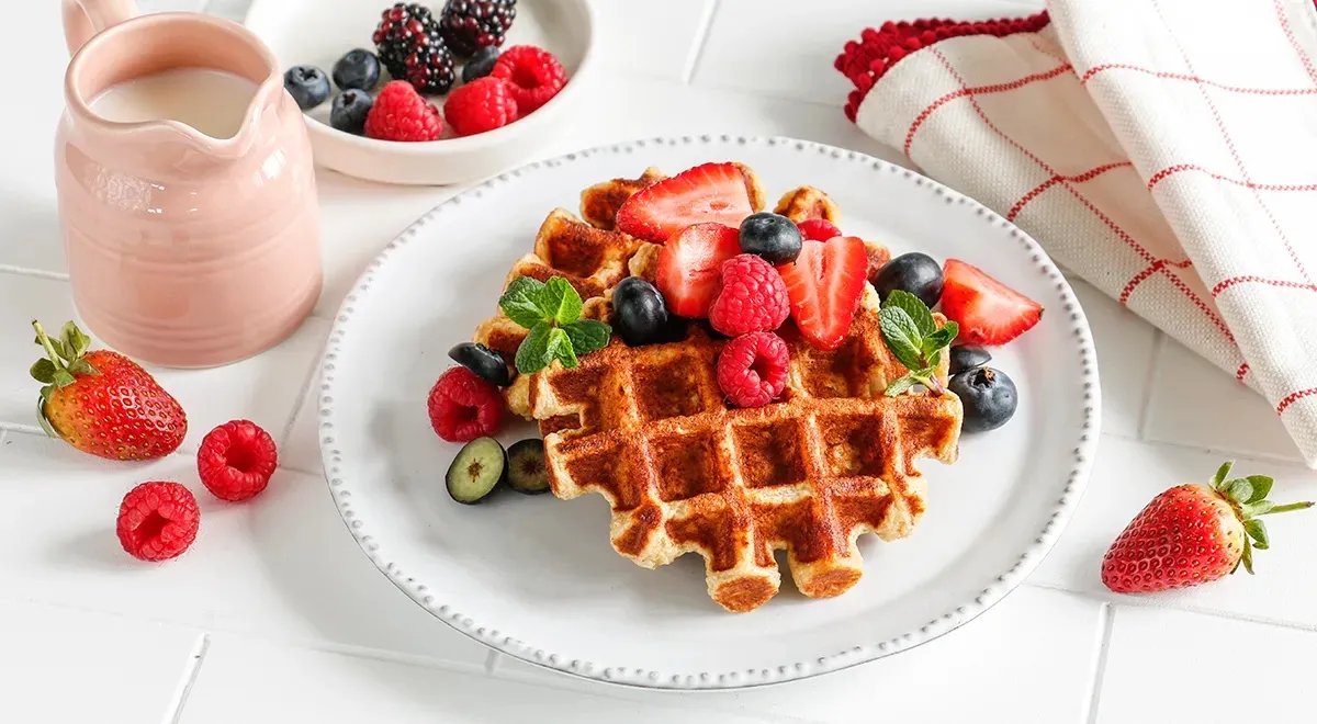 Творожно-банановые вафли