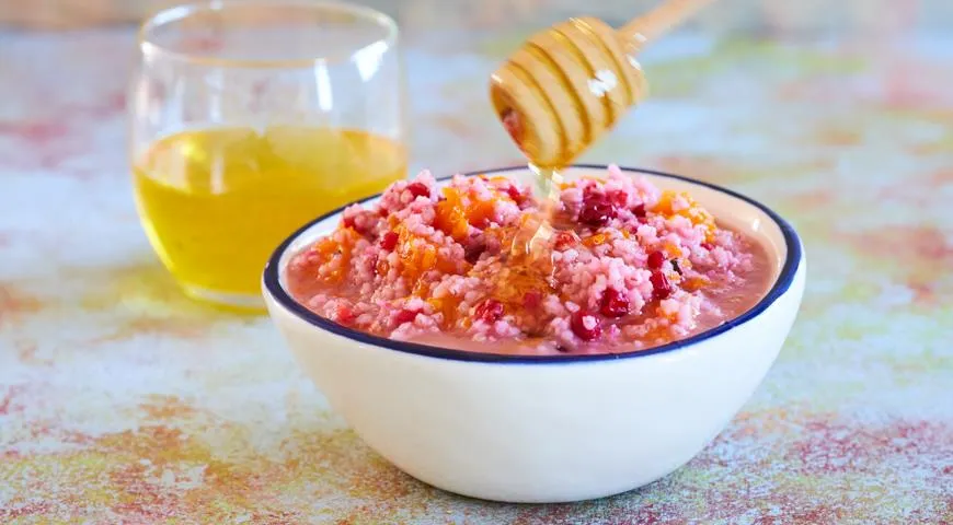 Рецепт ячневой каши с брусникой и тыквой