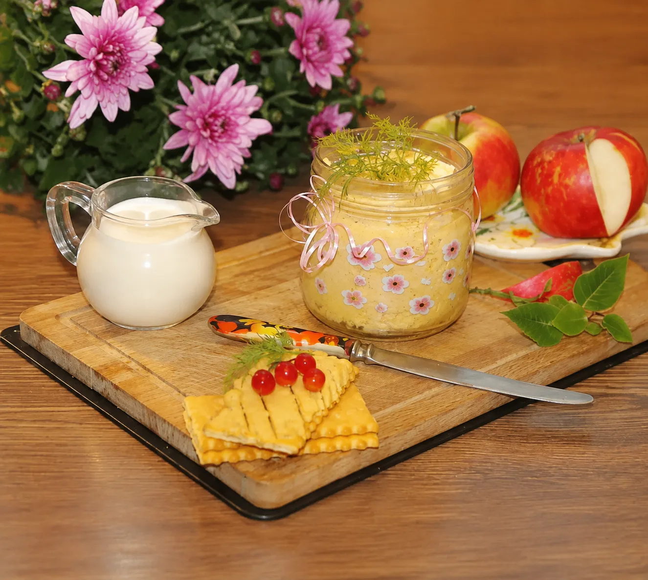 Сливочный паштет с курицей и овощами