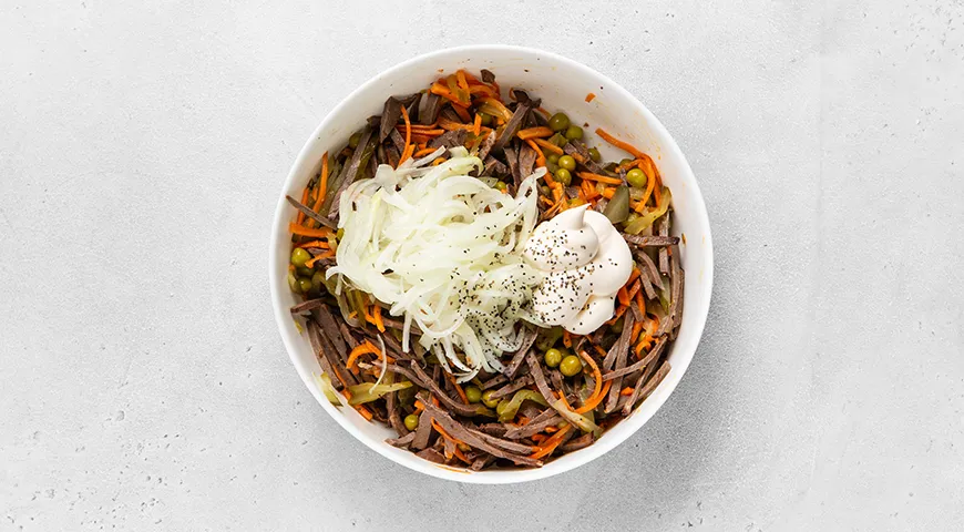 Салат из говяжьего сердца