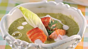 Суп из латука с лососем