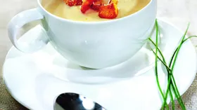 Суп-пюре из рыбы с креветками