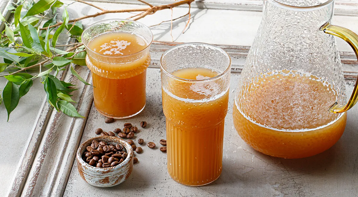 Рецепт быстрого кваса с кофе