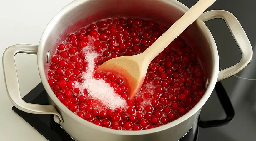 Желе-пятиминутка из красной смородины