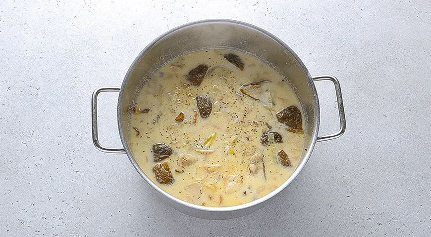 Грибной суп с беконом