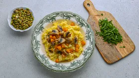 Пшенная каша с тыквой и грибами