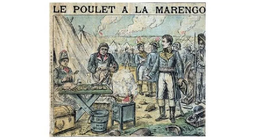 Приготовление цыпленка «Ма­рен­го» в 1800 году