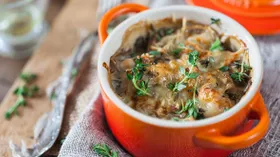 Жюльен из баклажанов и грибов