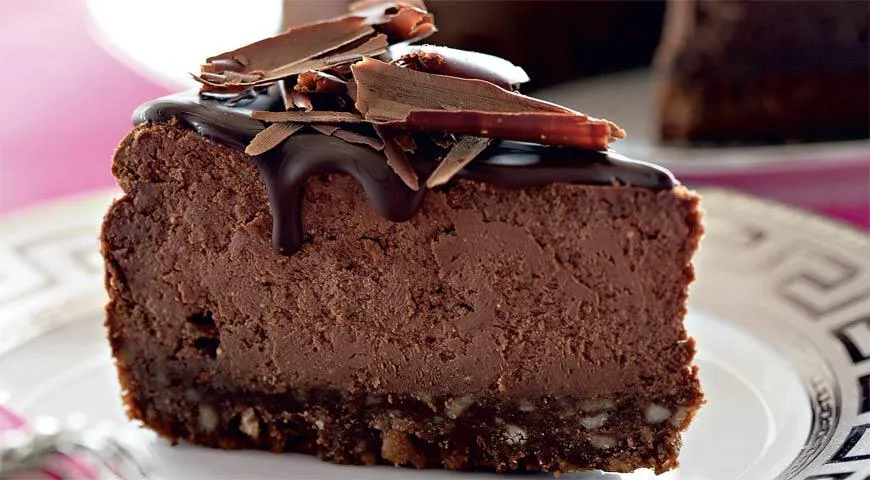 Шоколадно-творожный чизкейк, рецепт полностью см. здесь